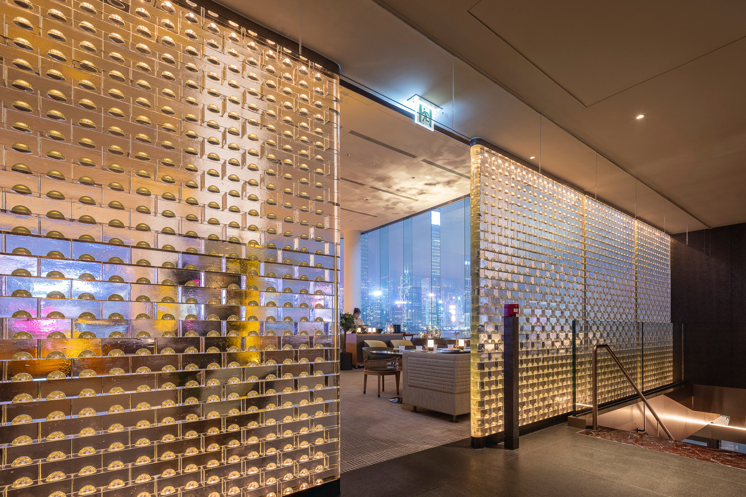 MIDAS screens framing a lounge view