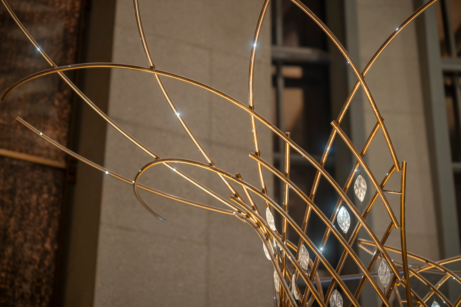 MARQUISE lattice ribbons crossing overhead, close detail