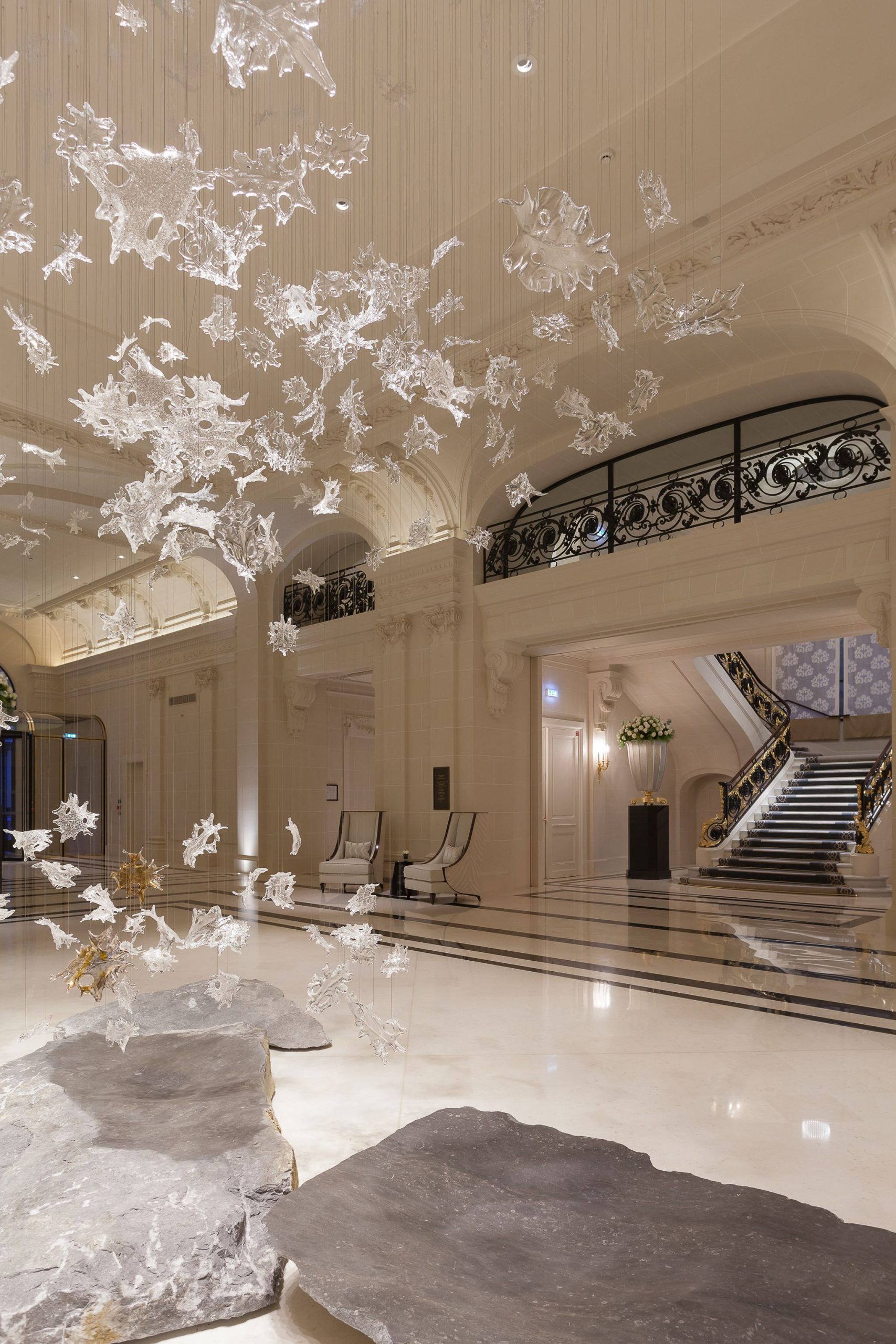 ACER glass elements seen down the length of the hall