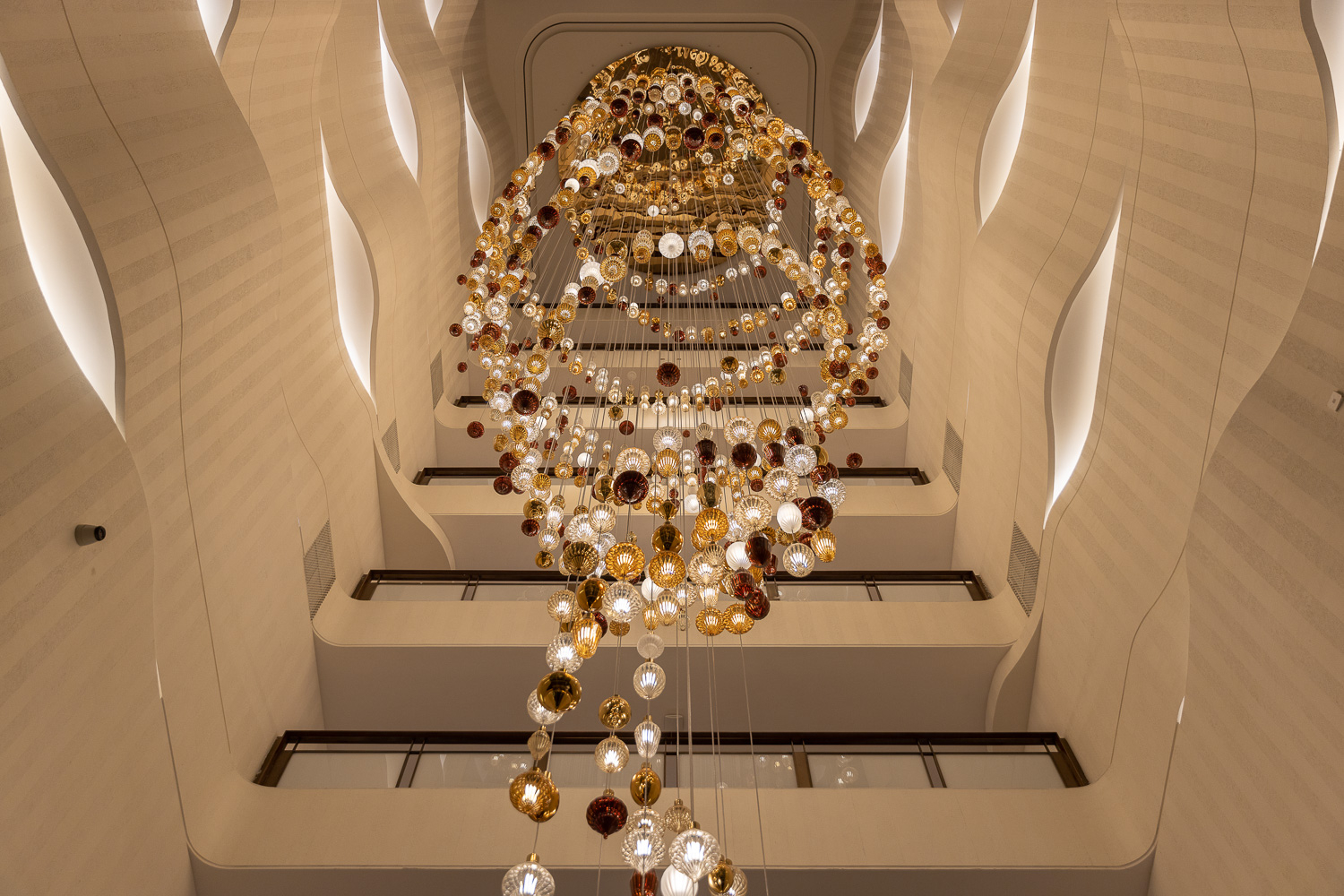 BUTTONWOOD chandelier seen from the top of the void