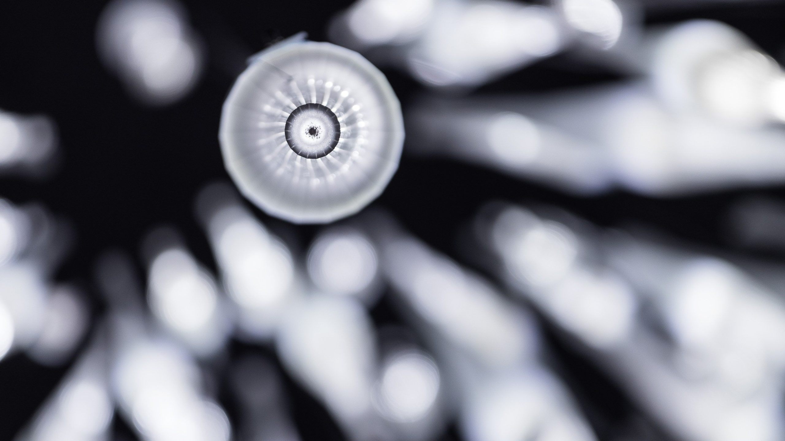 STARBURST glass rods radiating from the core, close view
