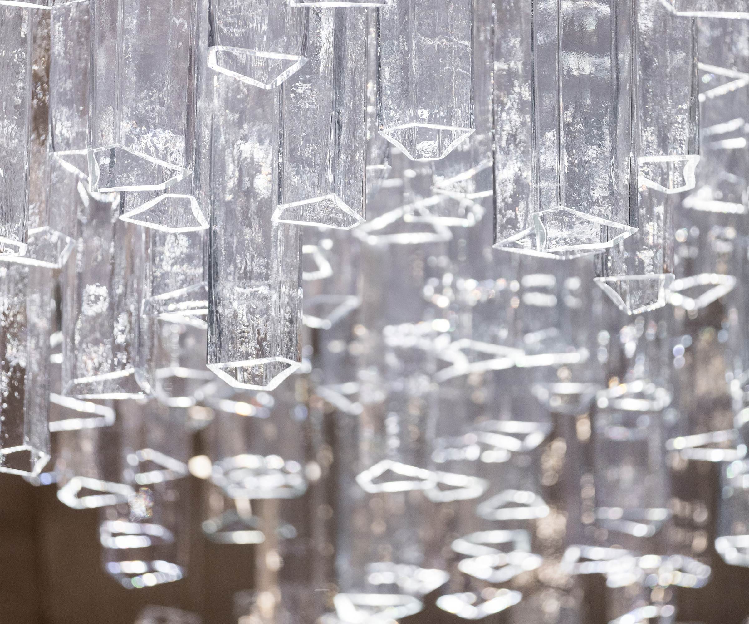 CYLINDER textured crystal rods in close view