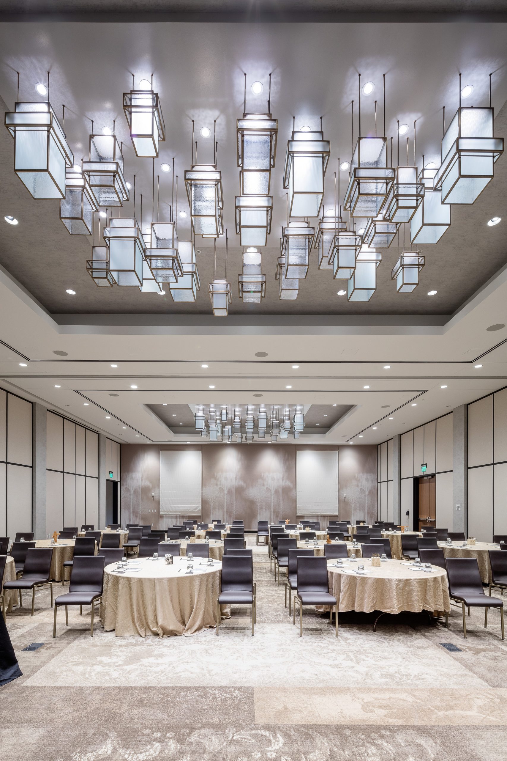 BRASS lanterns seen across the meeting room ceiling