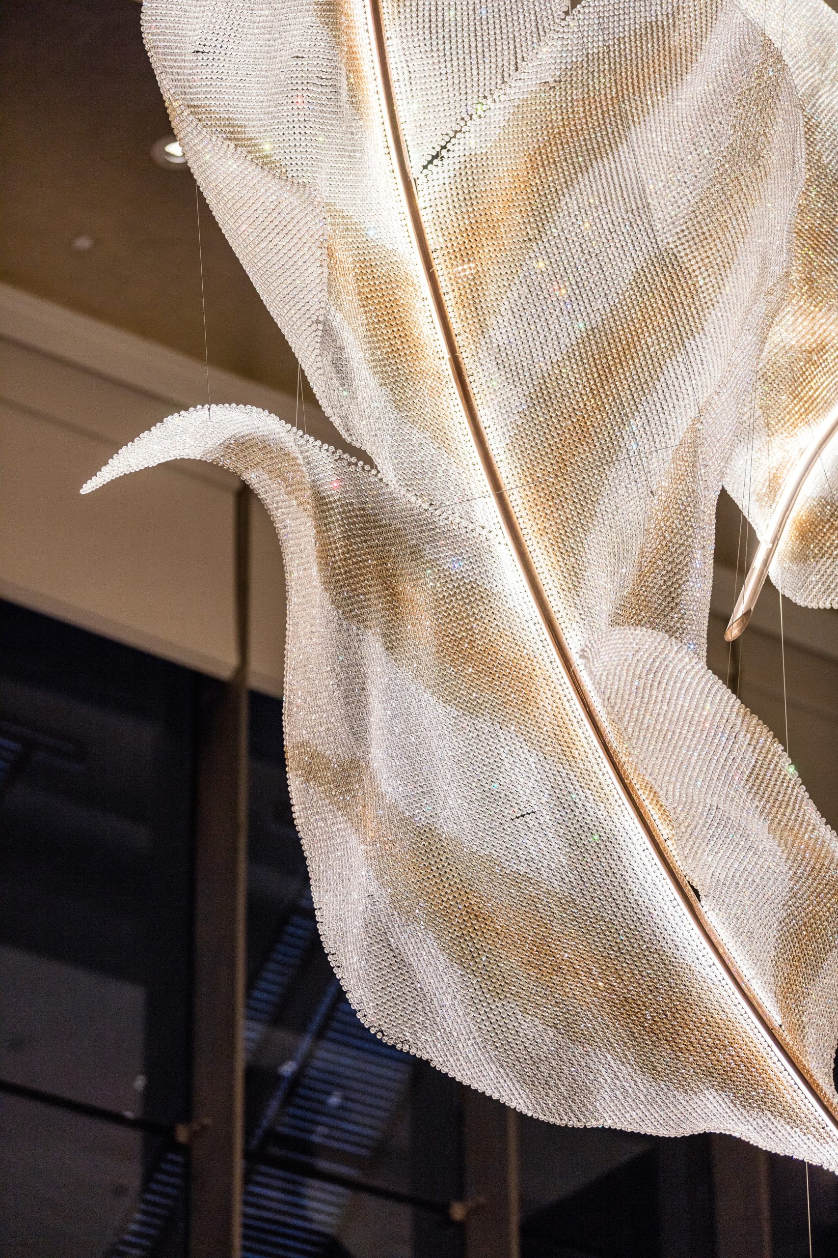 ARIA chandelier, single form in close detail