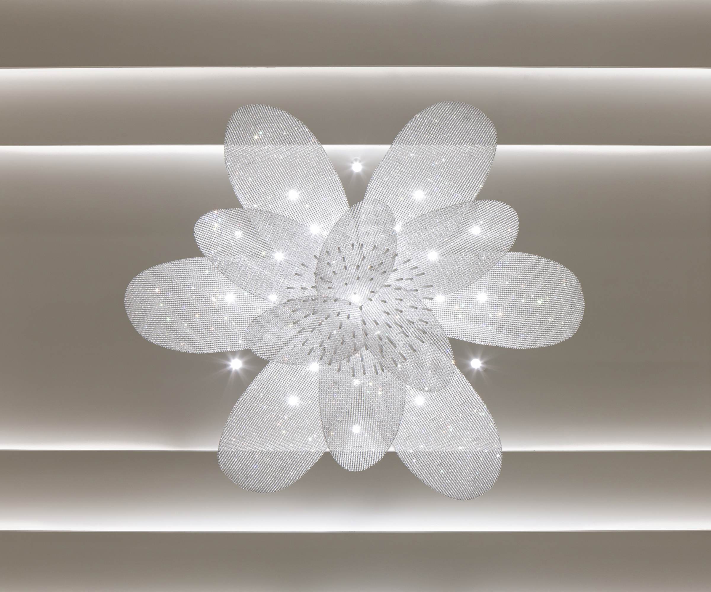 FLEUR crystal flower ceiling light by SHUCHUANG, seen straight from below