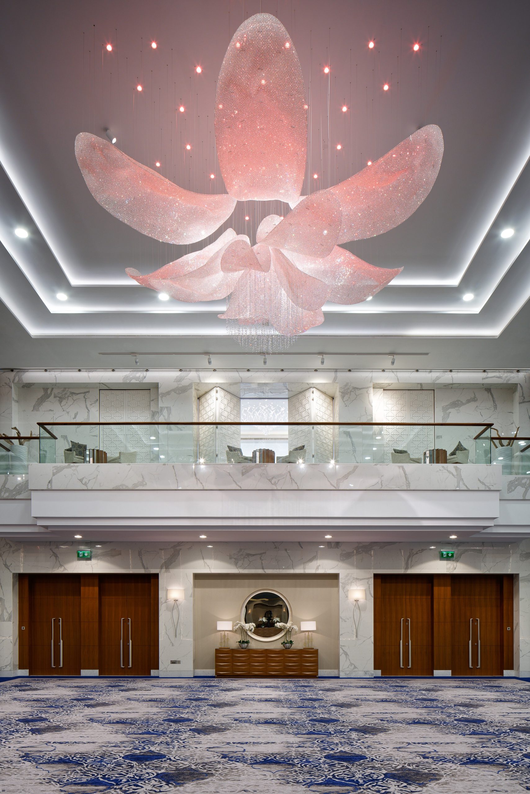 FLEUR ceiling light above the ballroom entrance doors