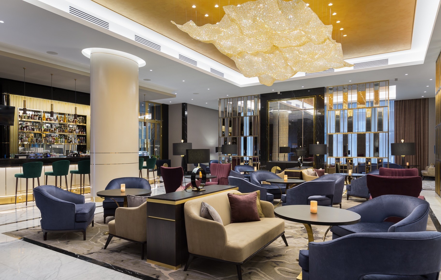 AURORA crystal canopy seen from the lounge seating