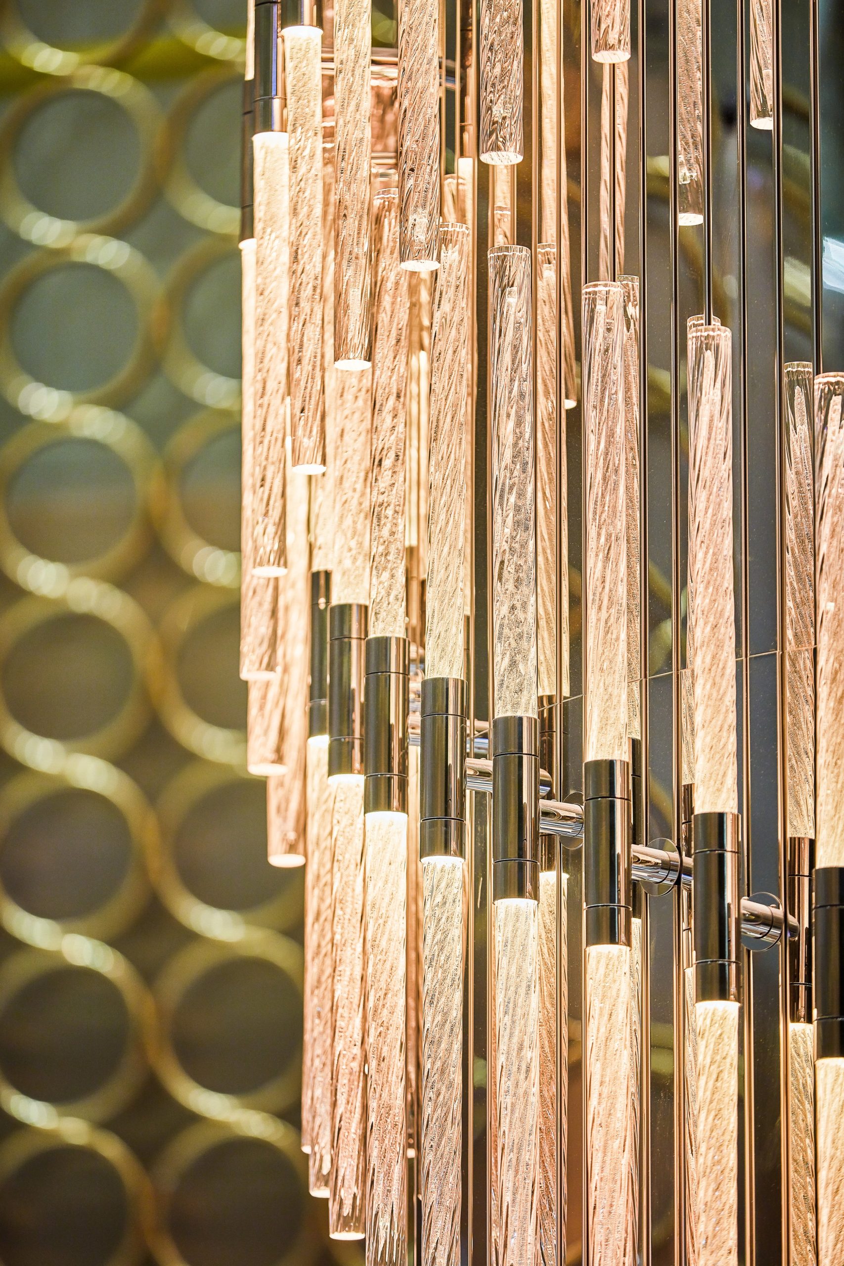 VORTEX crystal rods seen through the atrium screen