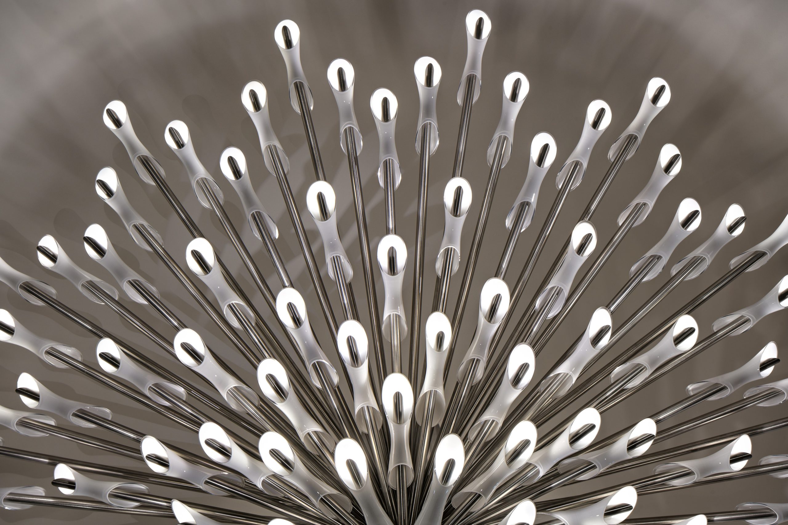 NOVA starburst ceiling light by SHUCHUANG, full view in a corridor