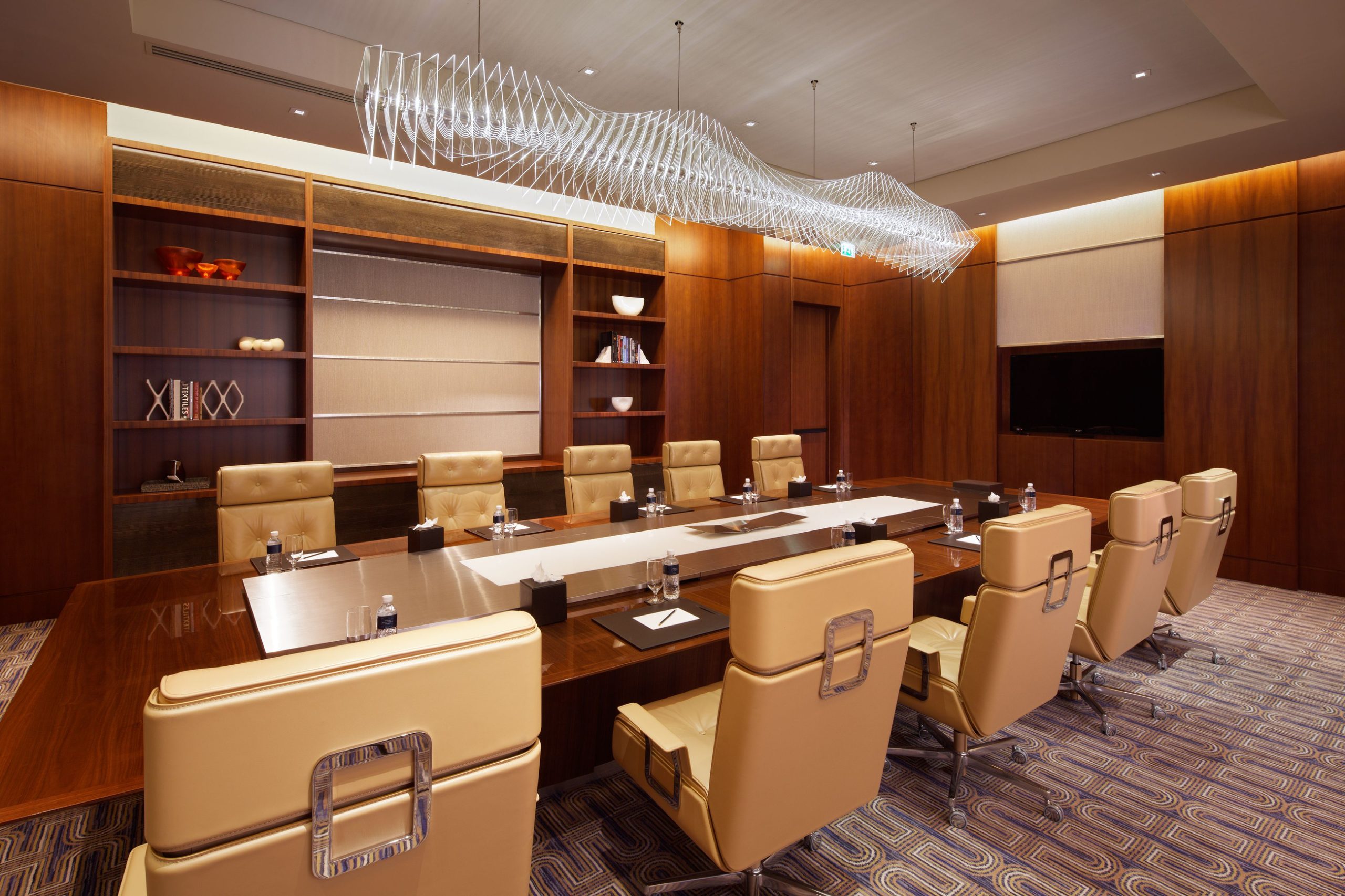 WEBB chandelier running the full length of a boardroom table