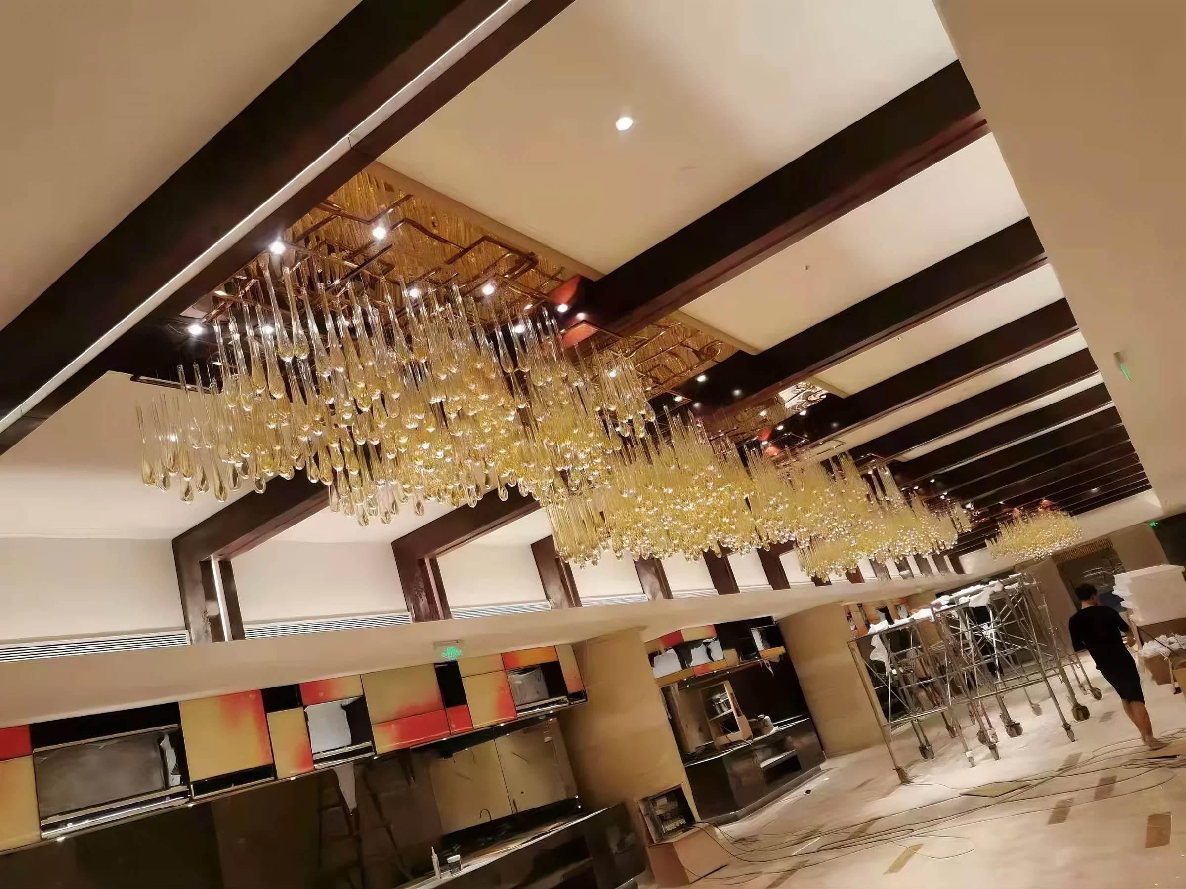 DEWDROP ceiling installation, overall shape seen from below