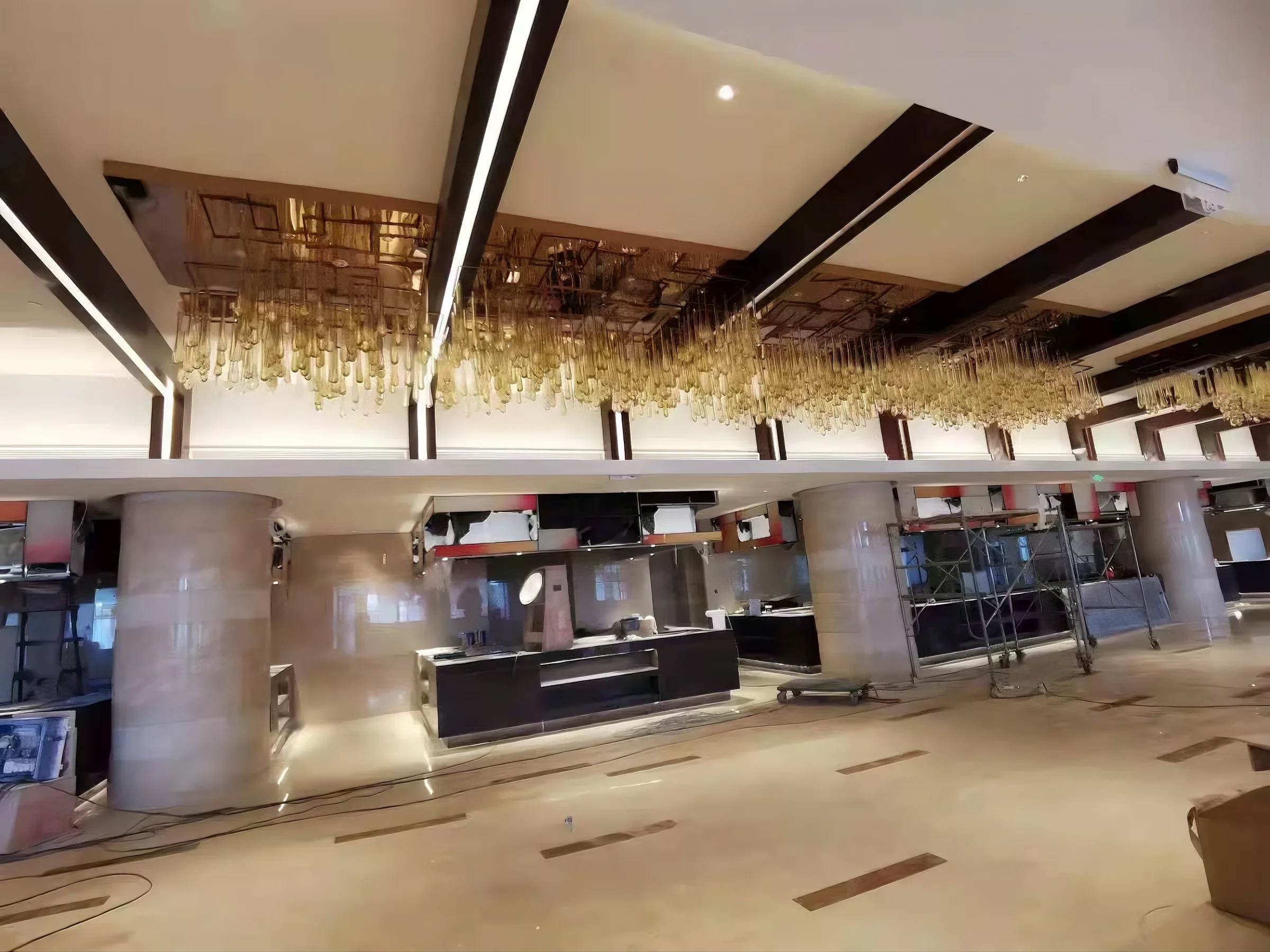 DEWDROP custom lighting installed on site by SHUCHUANG