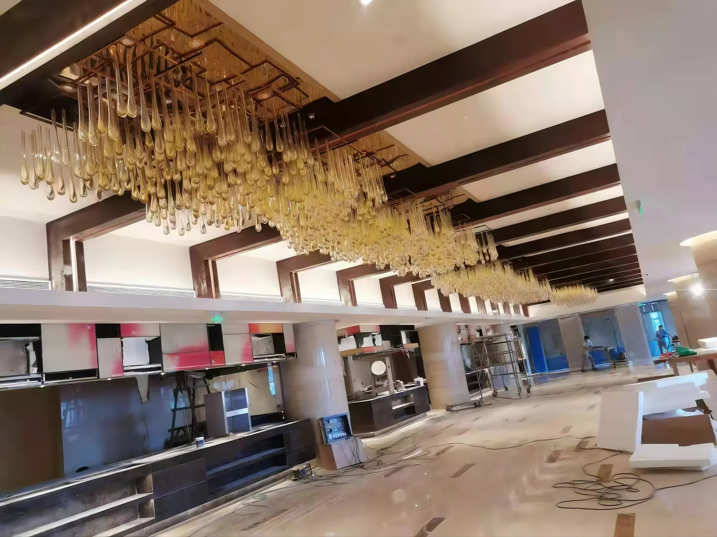 DEWDROP custom restaurant chandelier by SHUCHUANG