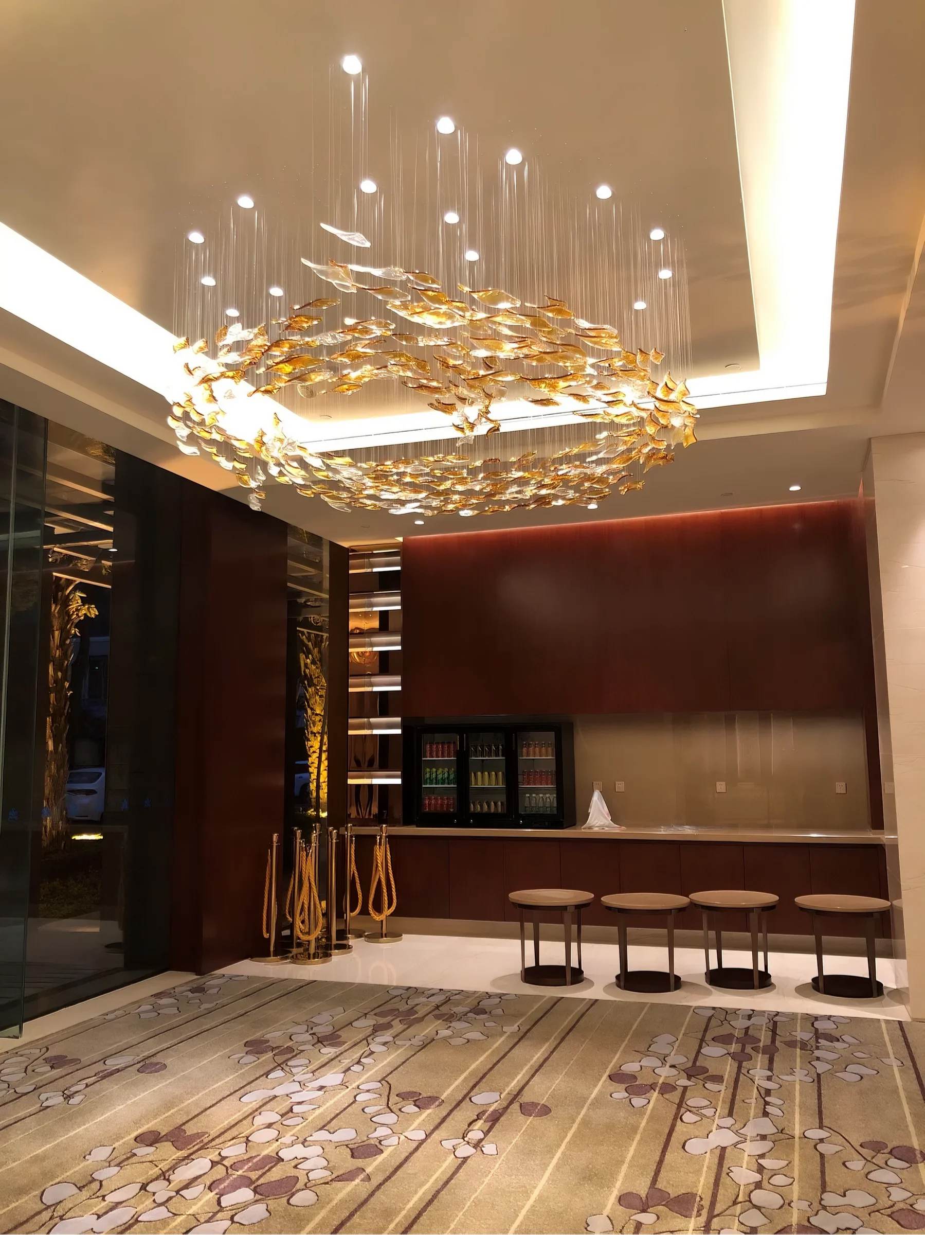 PISCES ceiling installation, close detail of the glass