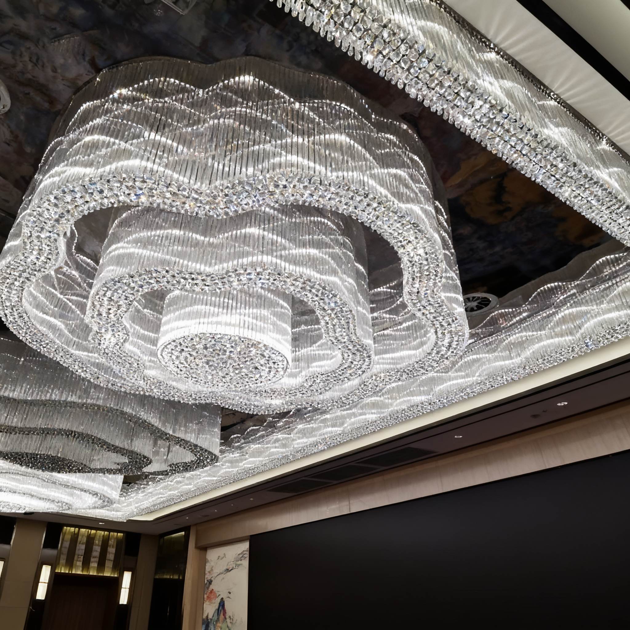 MANDALA ceiling installation, seen from an angle