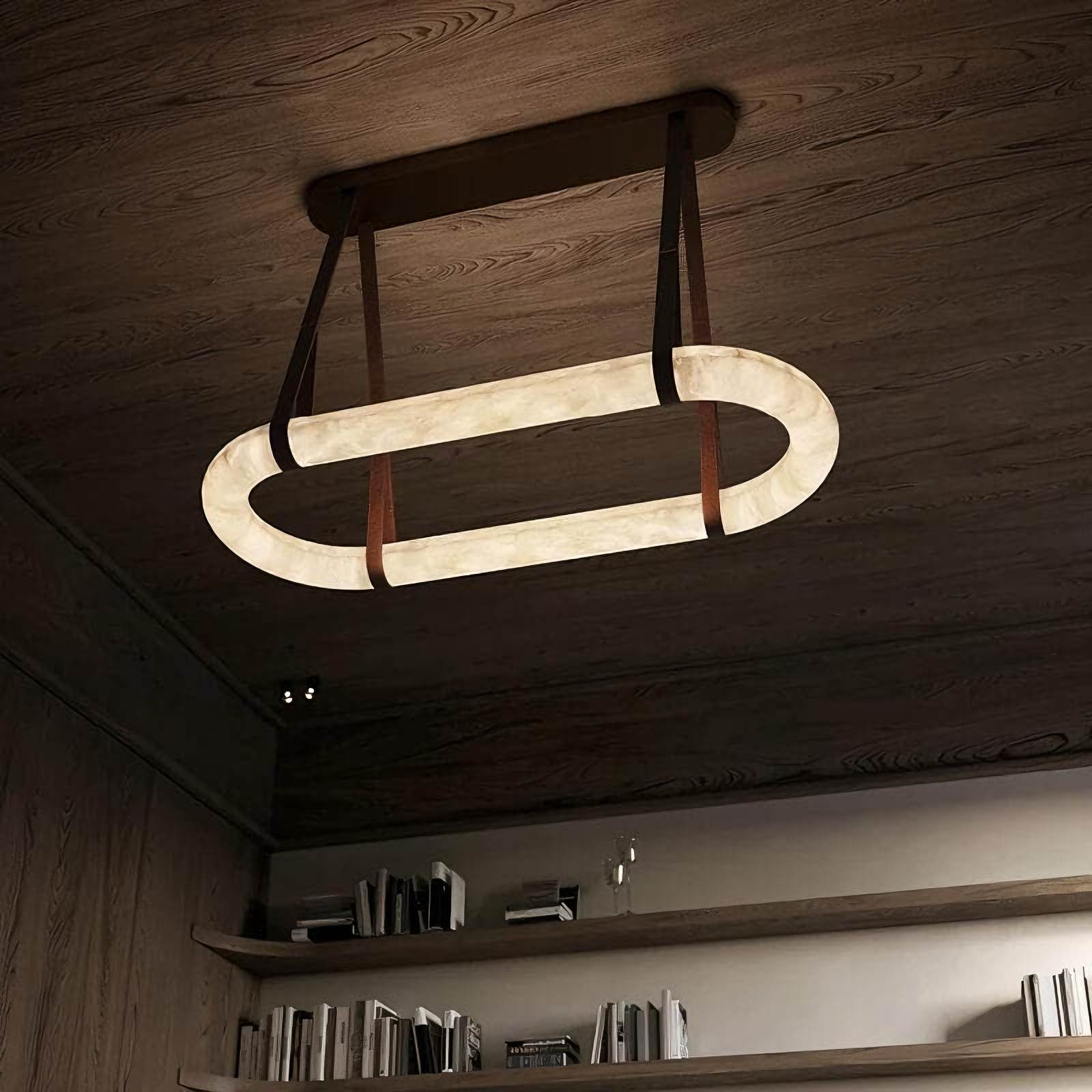 MILAN alabaster pendant light, seamless stone joins