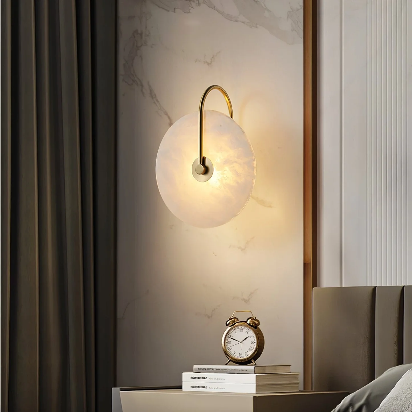 LUCIANA alabaster pendant light, metal fitting detail