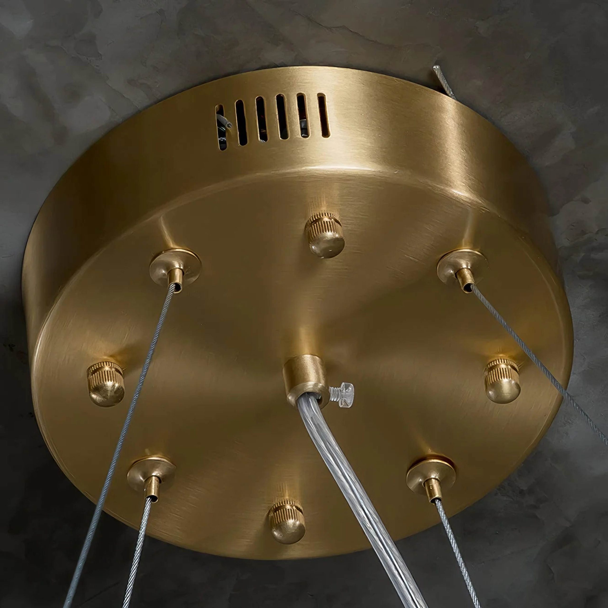 PALAZZO alabaster pendant light, metal fitting detail