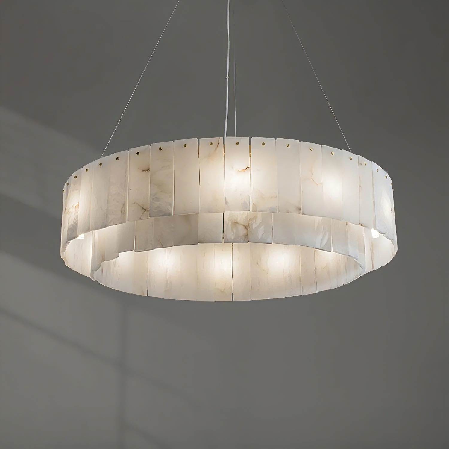 PALAZZO alabaster pendant light in a bedroom interior