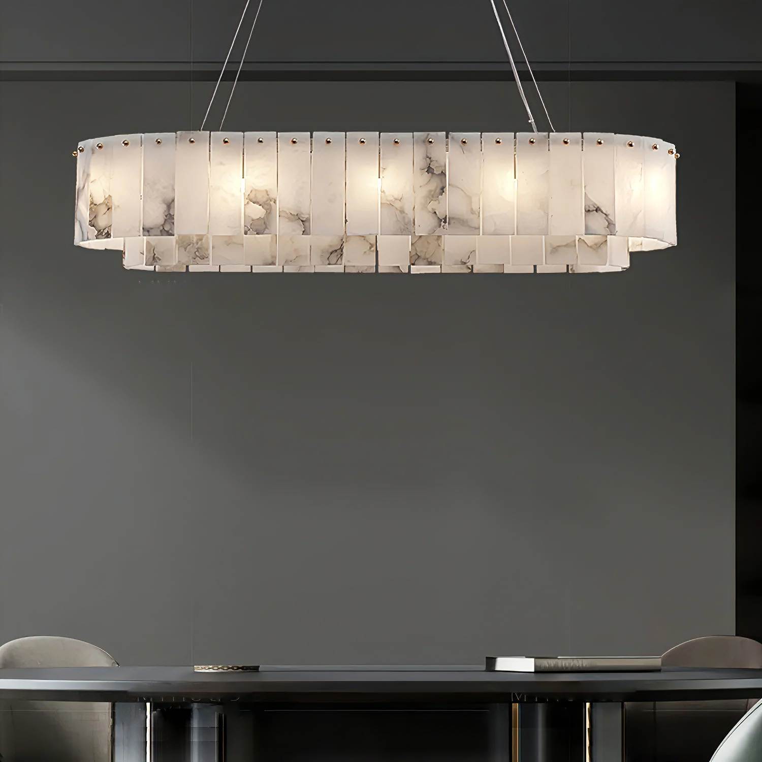 PALAZZO custom alabaster pendant light by SHUCHUANG
