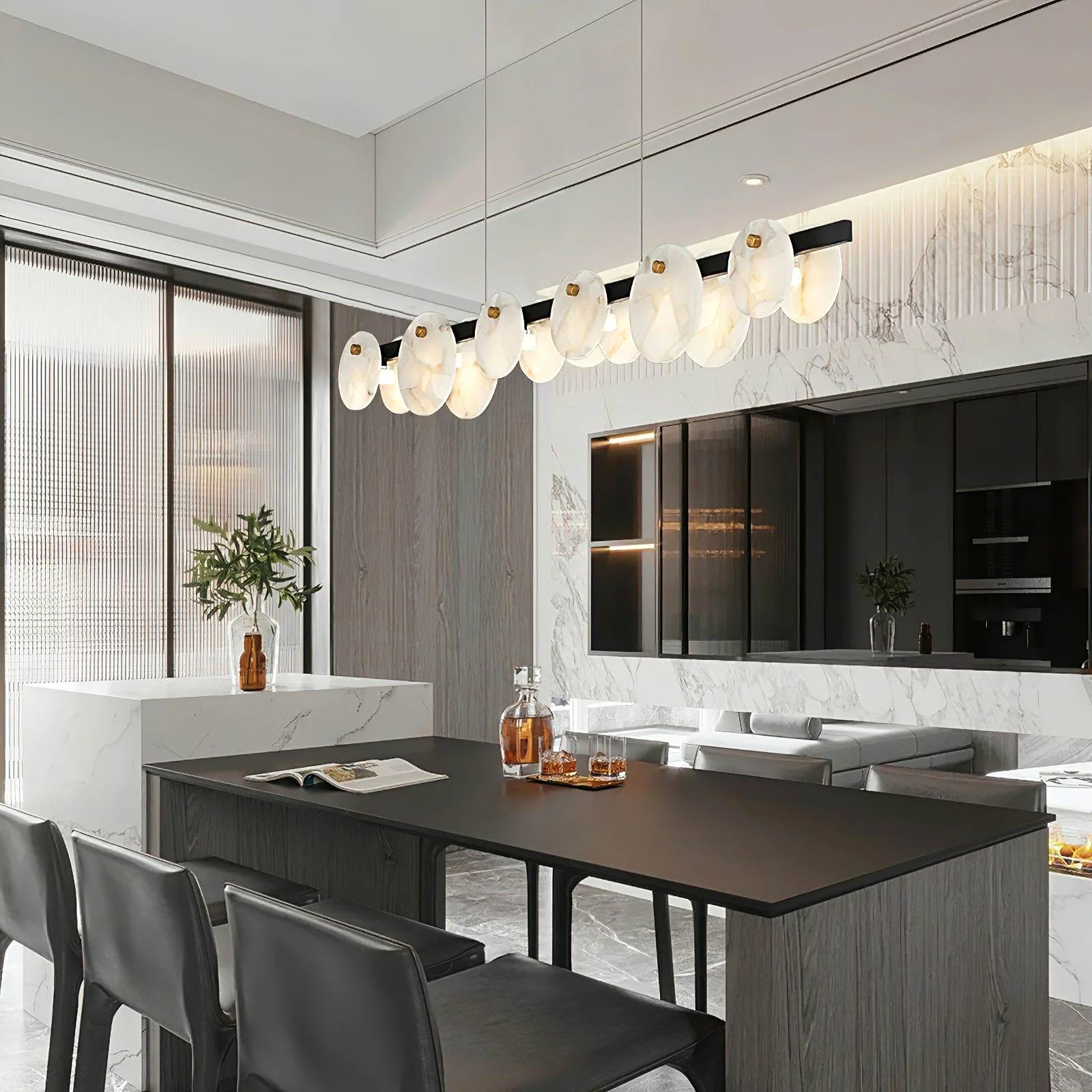 ORION custom alabaster pendant light by SHUCHUANG