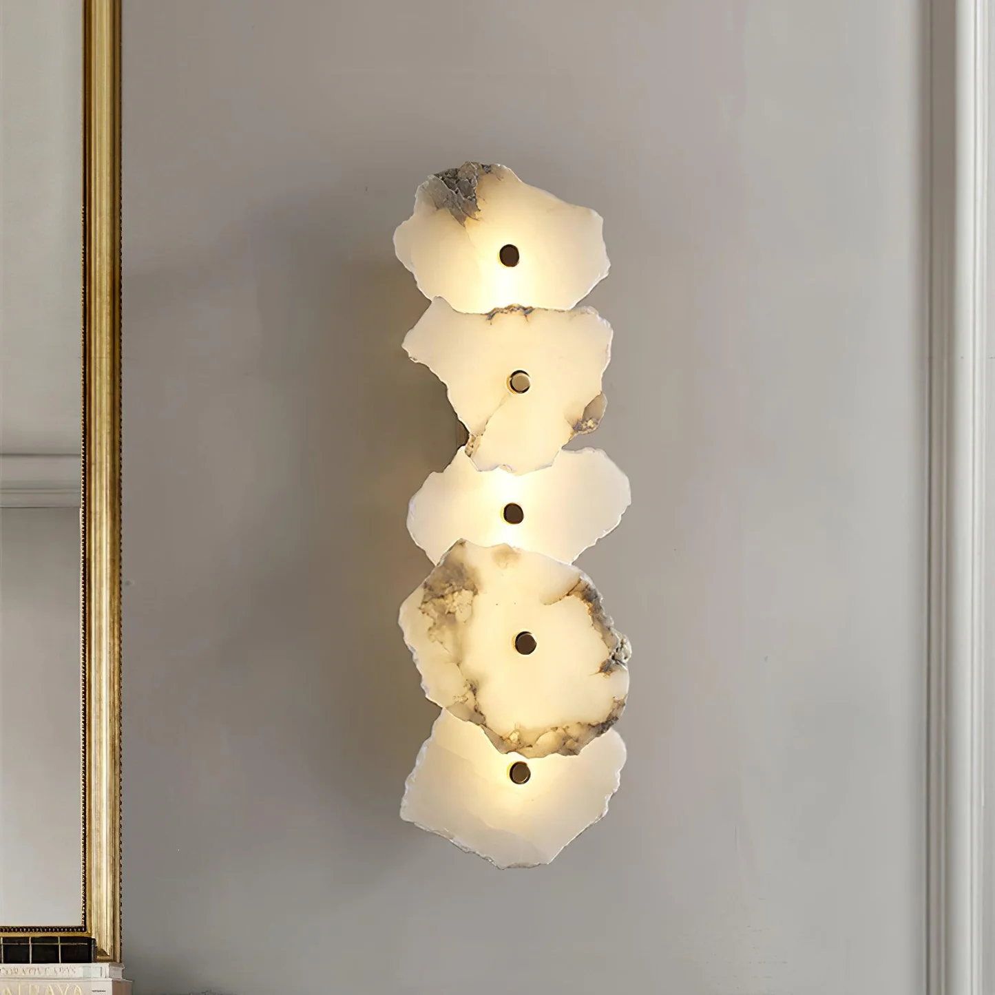 FREYA alabaster pendant light, front view