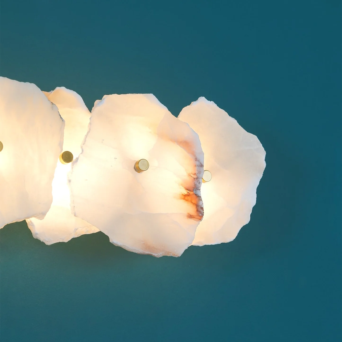 FREYA alabaster pendant light in a bedroom interior