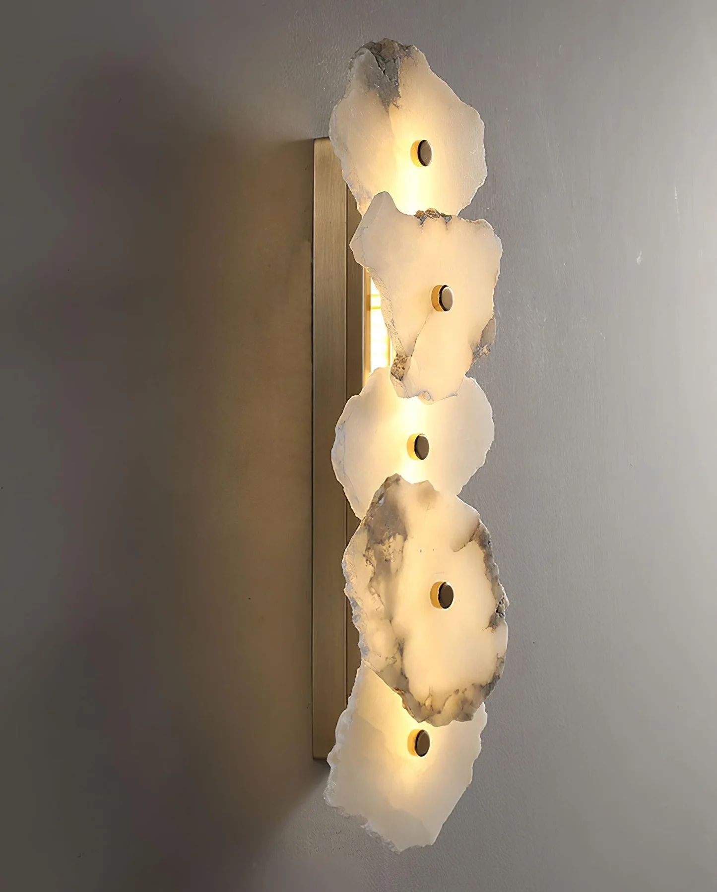 FREYA alabaster pendant light in a bedroom interior