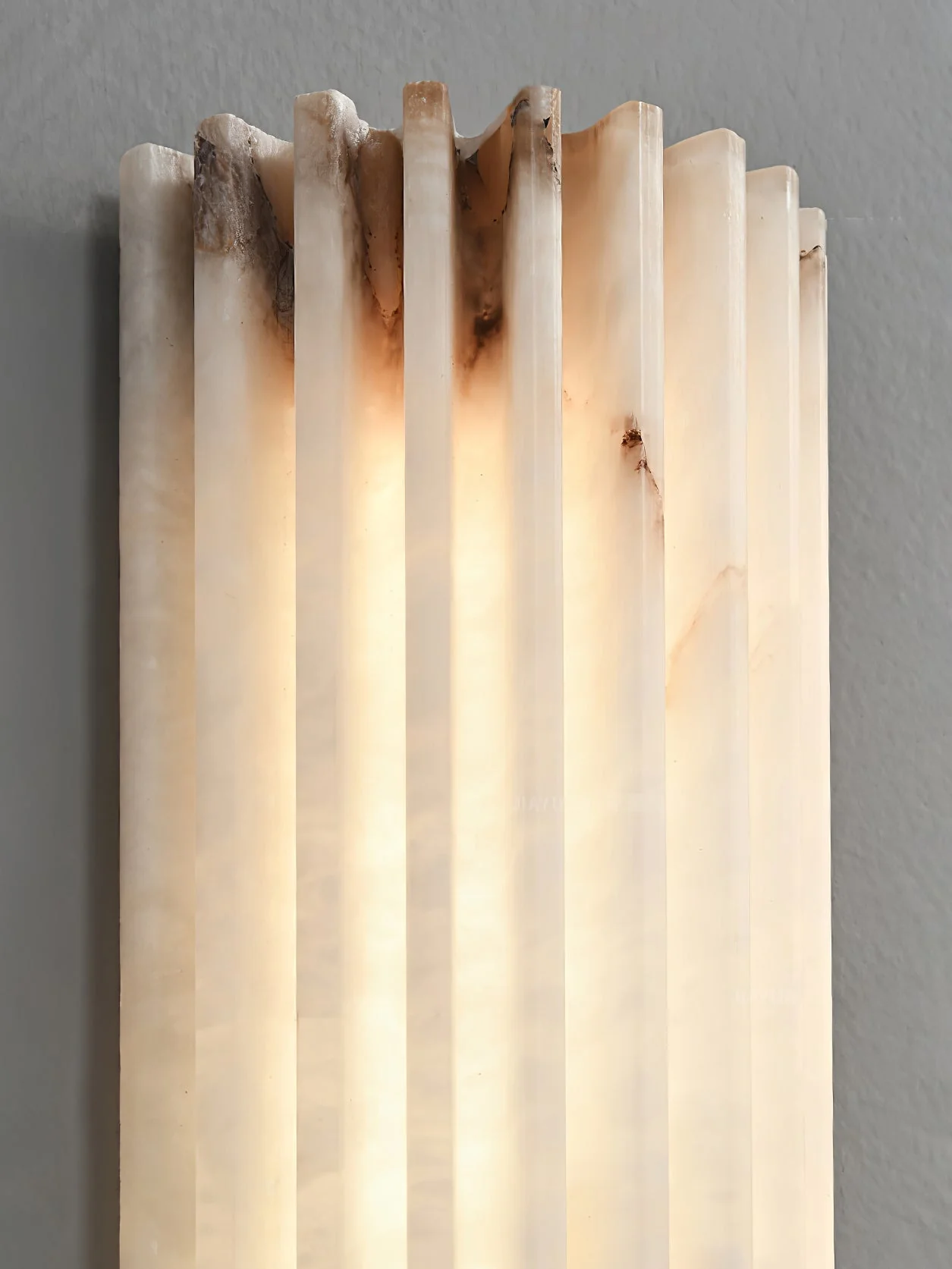 FLORA alabaster pendant light, seamless stone joins