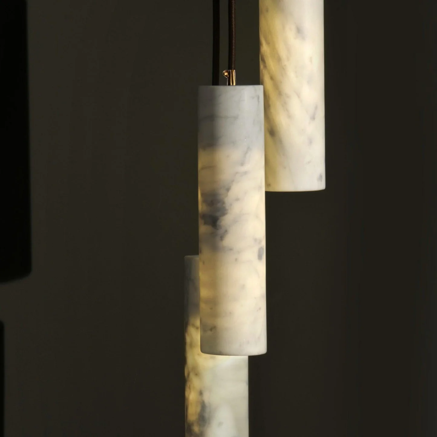 MILAN alabaster pendant light in a bedroom interior