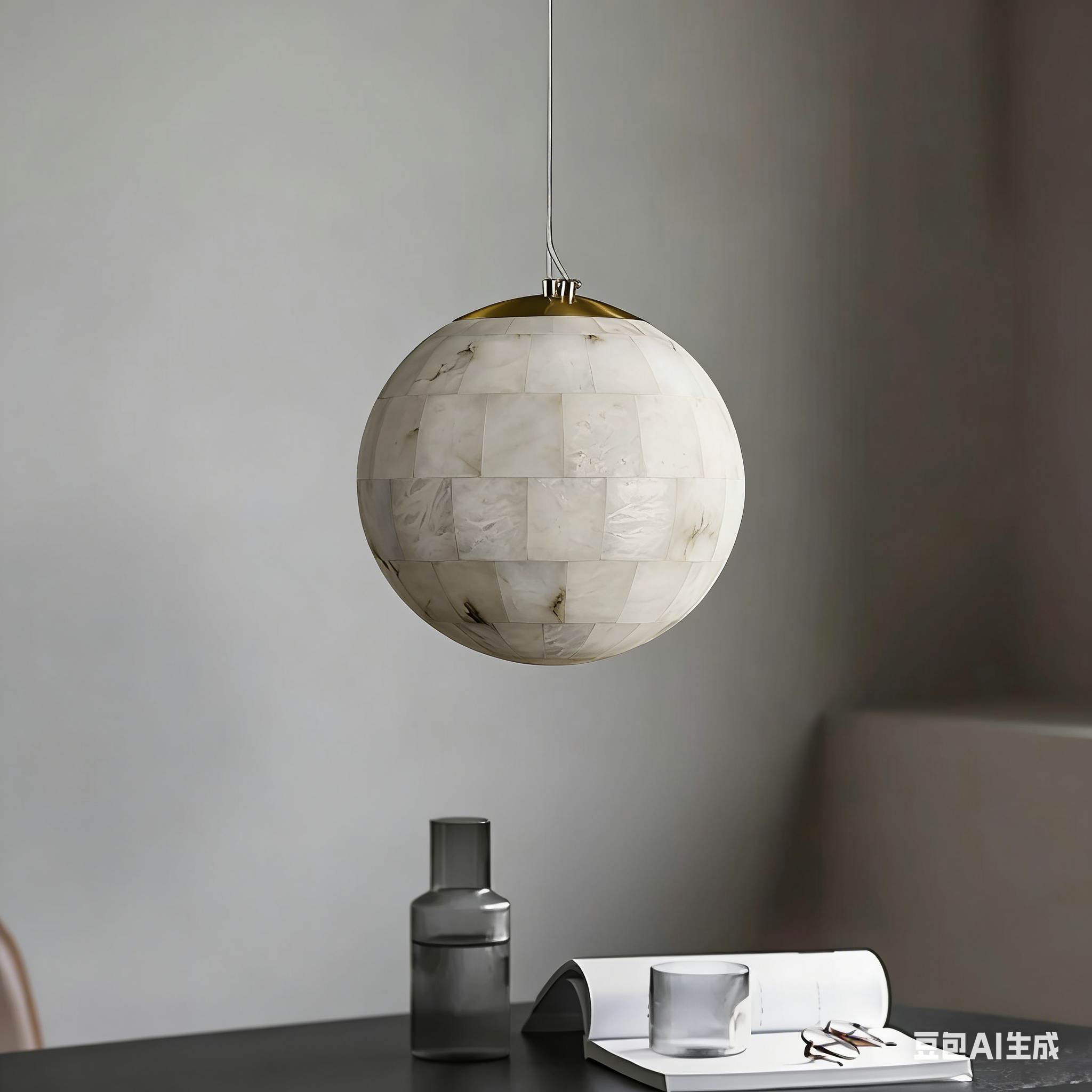 SEVILLE alabaster pendant light, front view