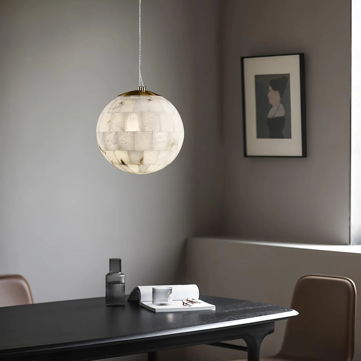 SEVILLE custom alabaster pendant light by SHUCHUANG