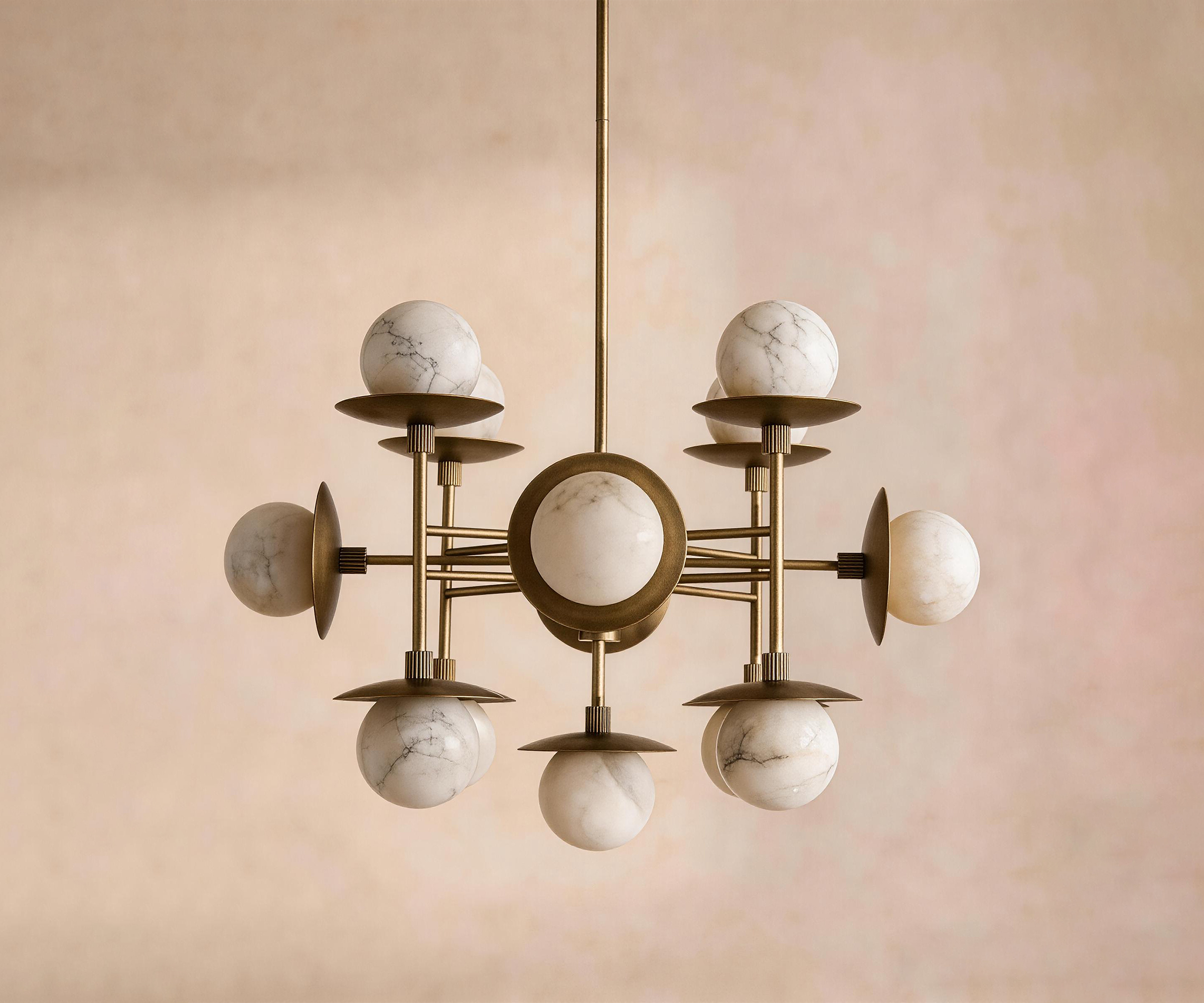 ARGO alabaster pendant light, stone veining detail