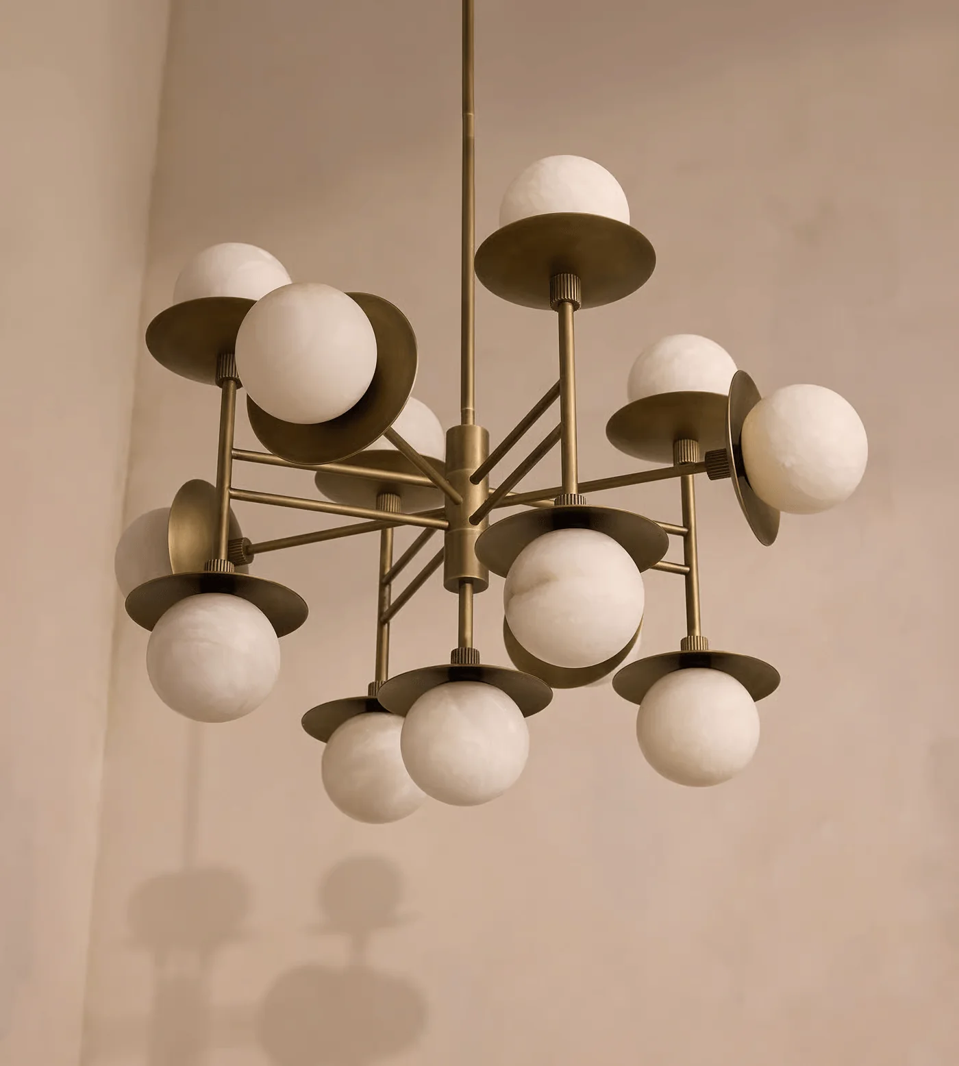 ARGO alabaster pendant light, seamless stone joins