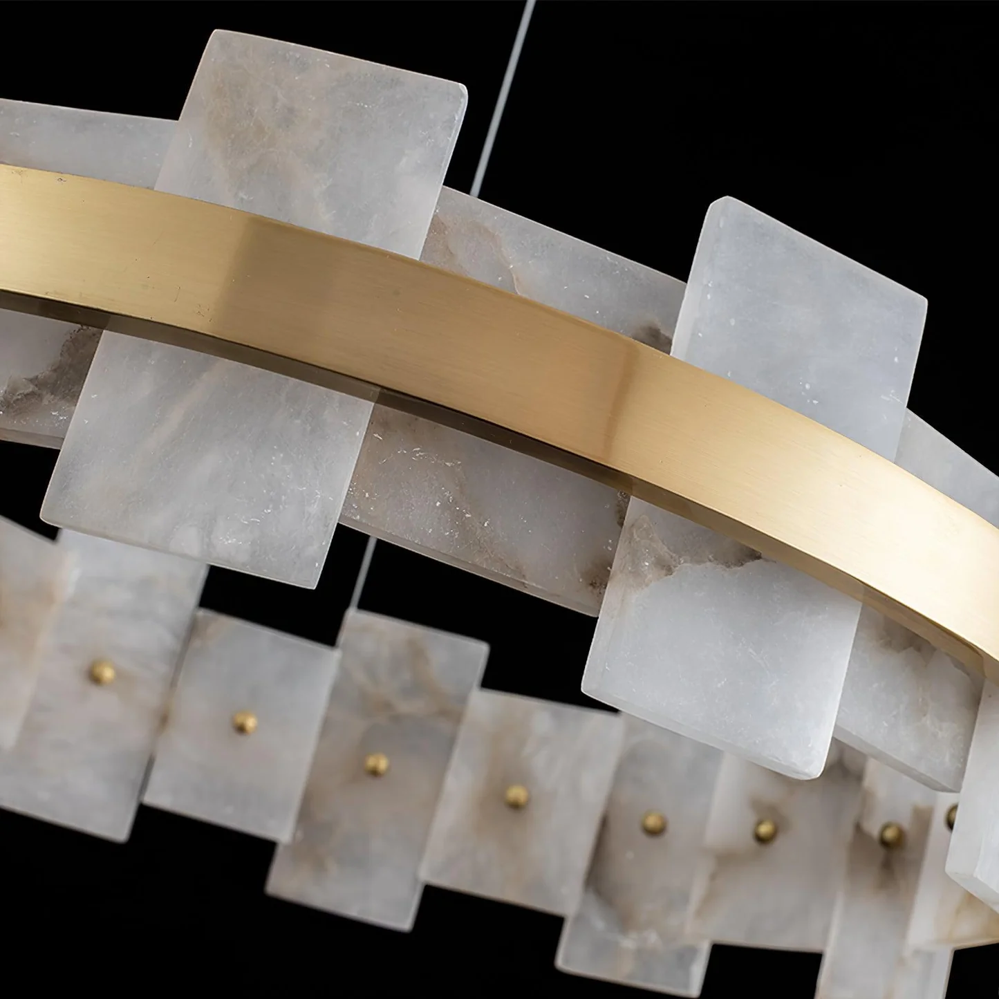 CALEB alabaster pendant light, seamless stone joins