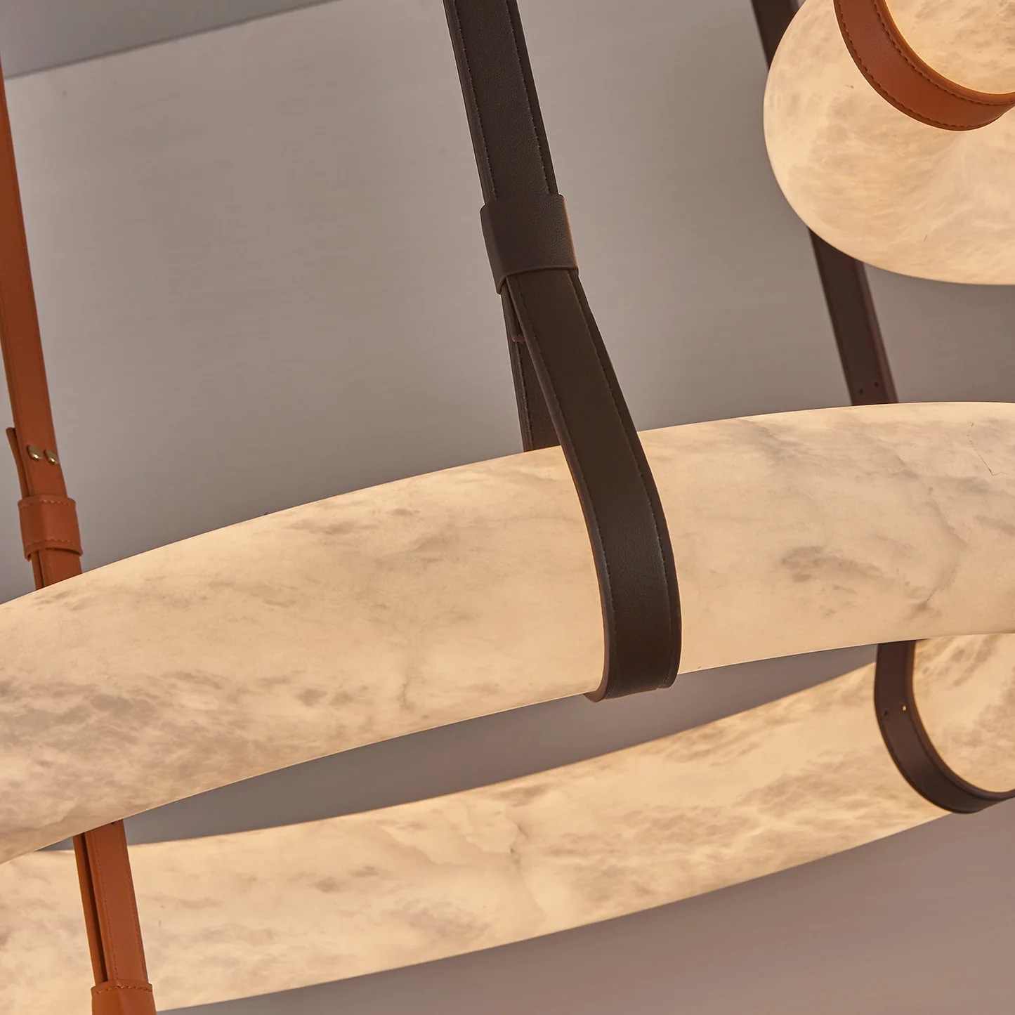 LAREDO alabaster pendant light in a bedroom interior