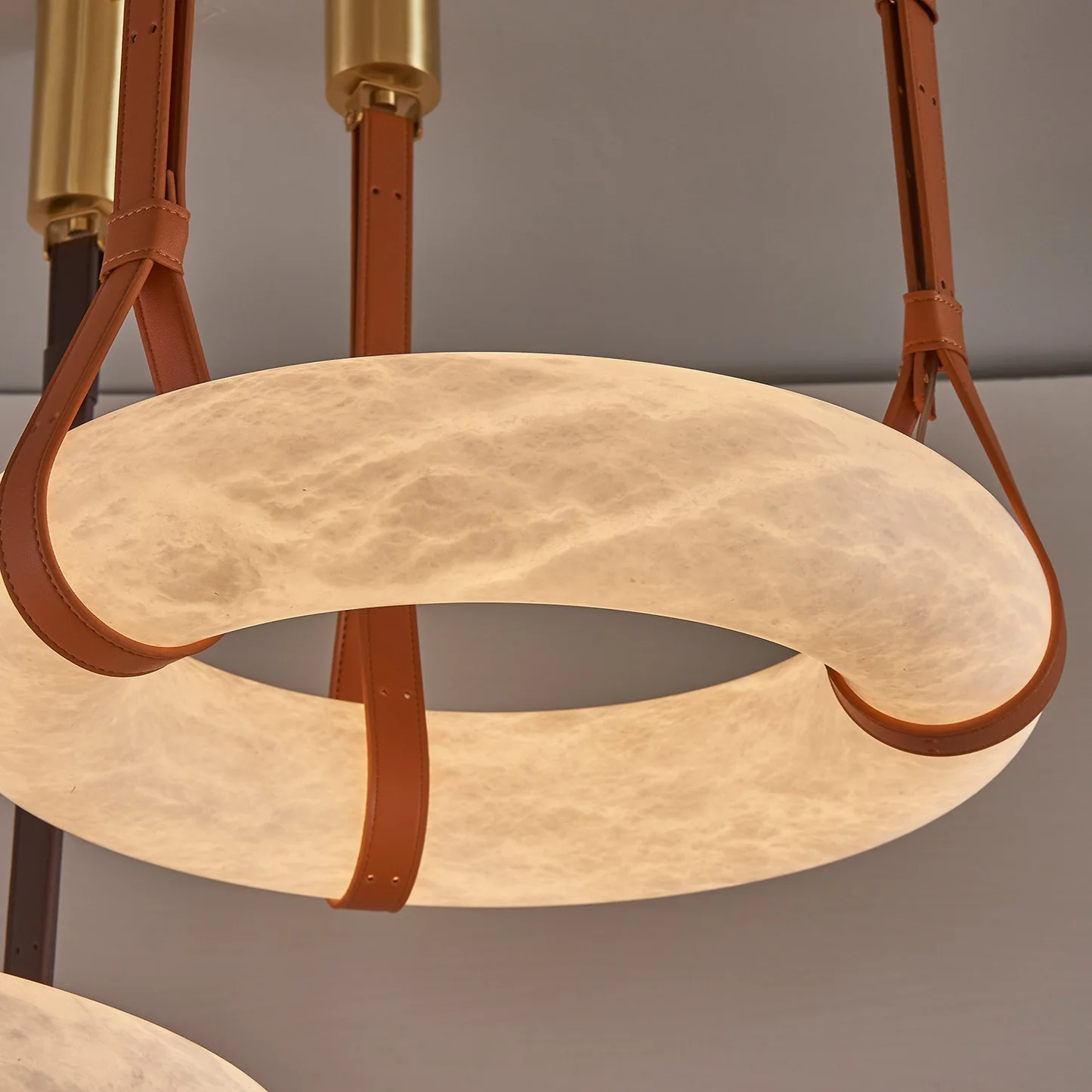 LAREDO alabaster pendant light in a bedroom interior