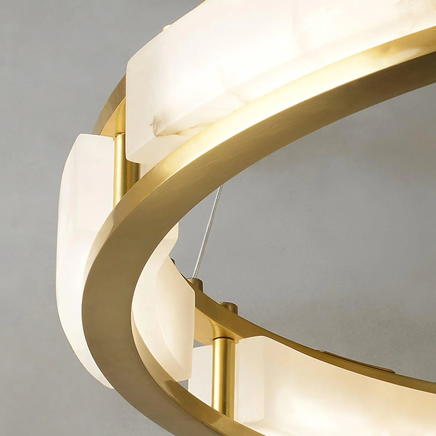 HARLOW alabaster Chandelier, metal fitting detail