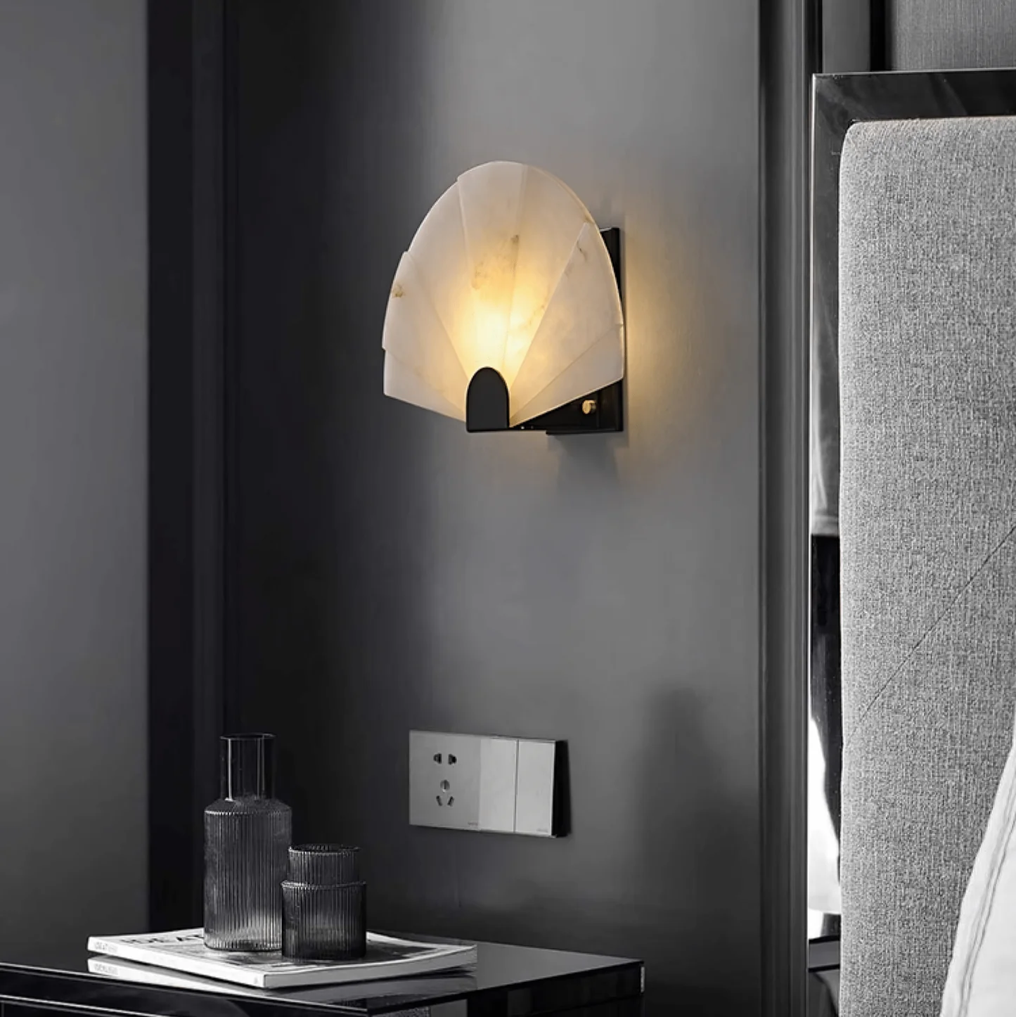 SOLEIL custom alabaster pendant light by SHUCHUANG