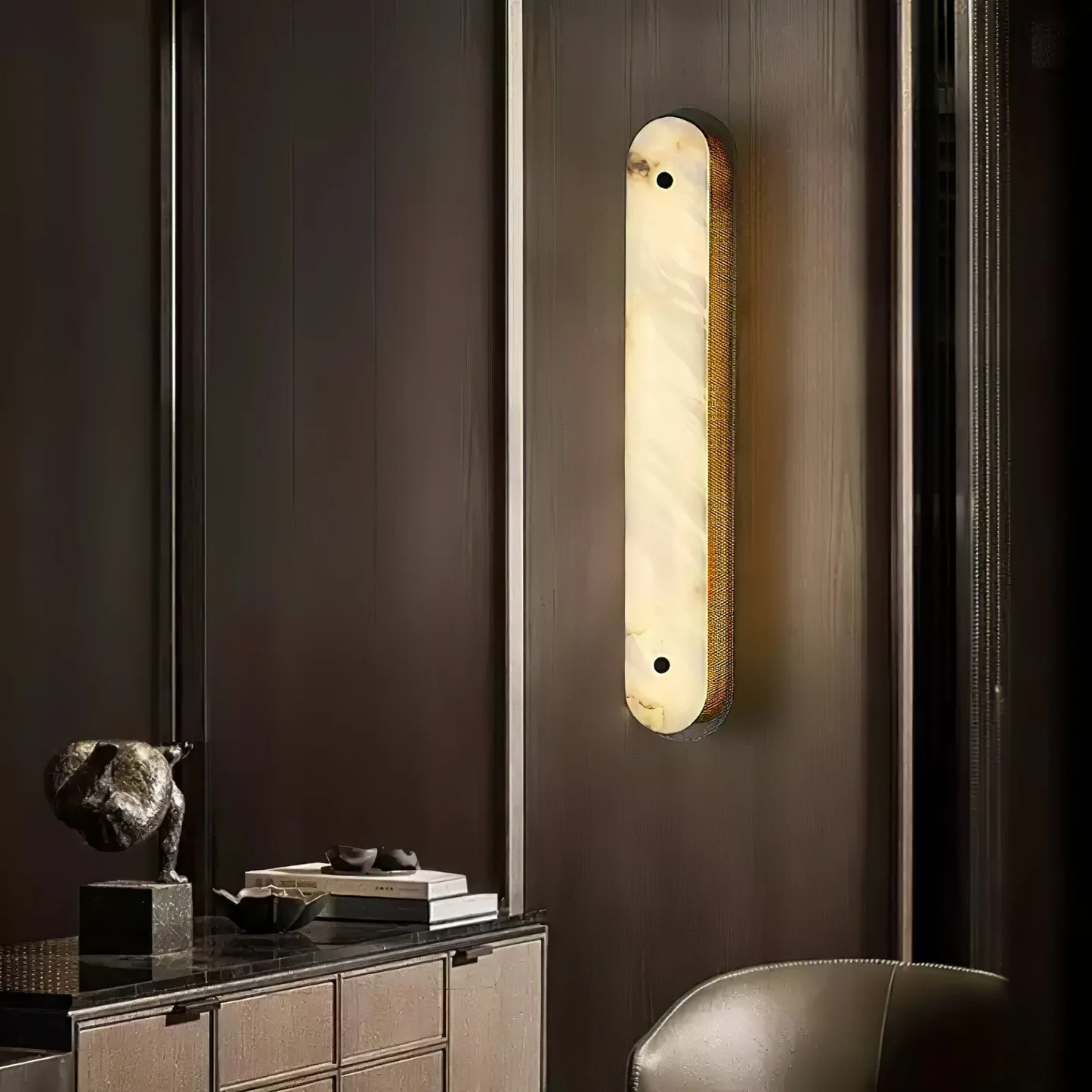 KNOX alabaster Wall sconce, front view