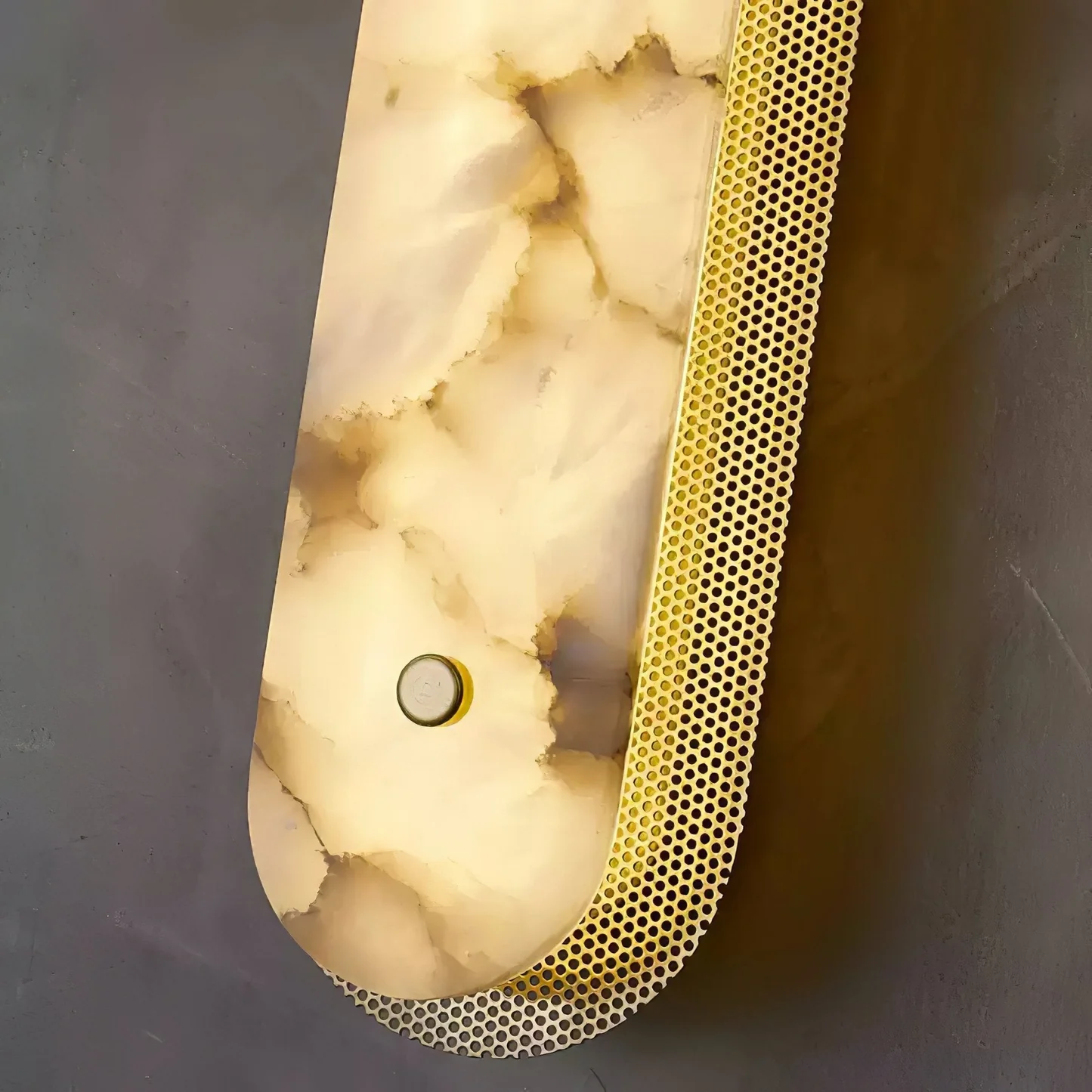 KNOX alabaster Wall sconce, seamless stone joins