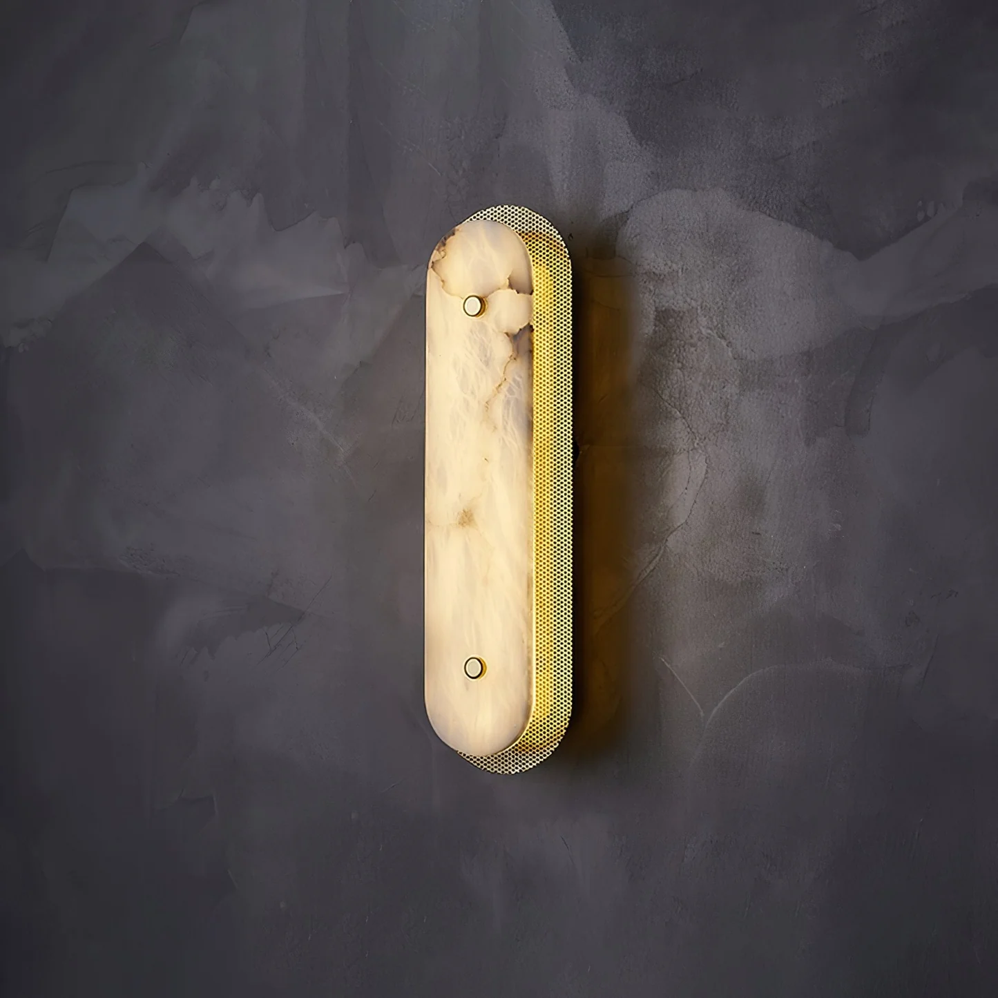 KNOX alabaster Wall sconce, warm glow detail