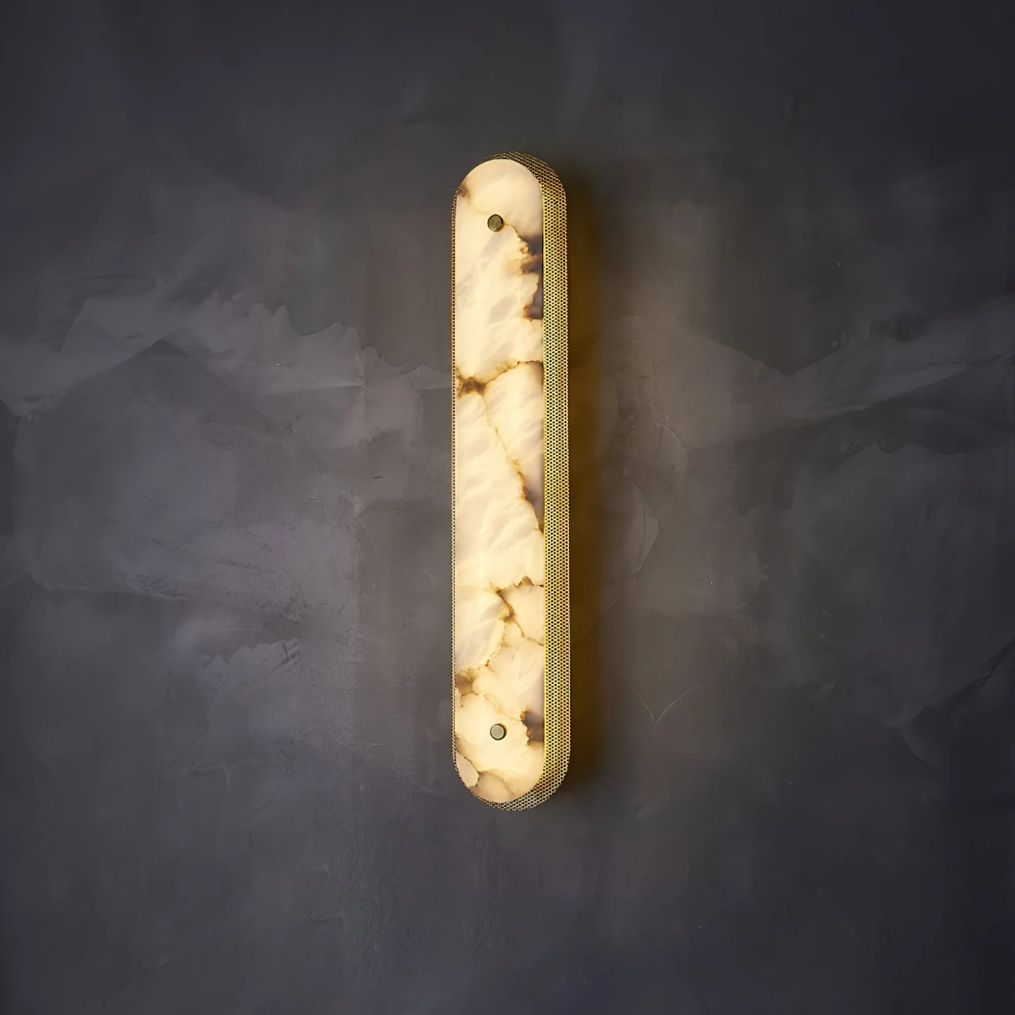KNOX alabaster Wall sconce hanging over a dining table